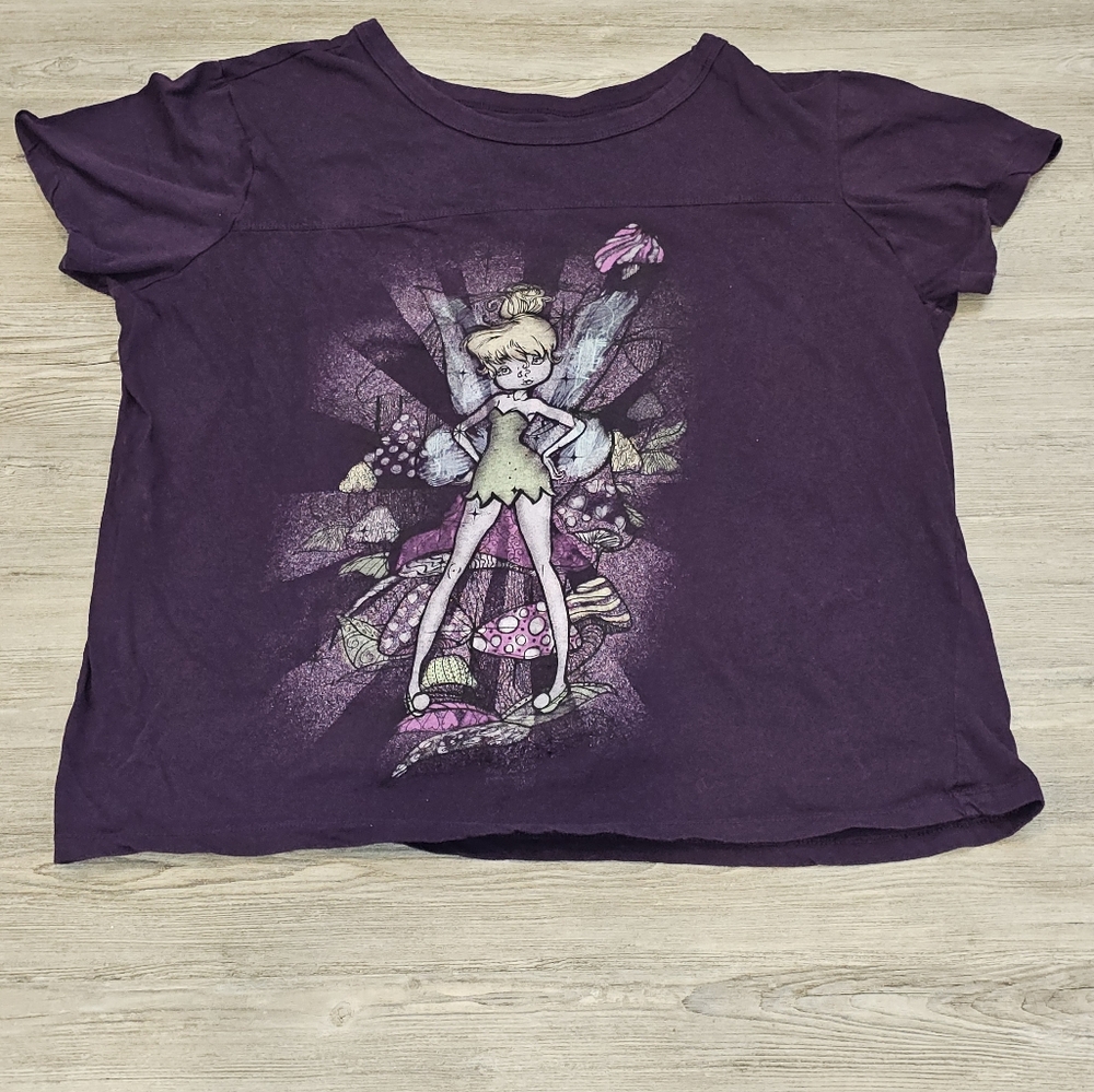 Disney Shirt Womens 3X Purple Tinkerbell Fairy Princess 90s Y2K Graphic Tee
